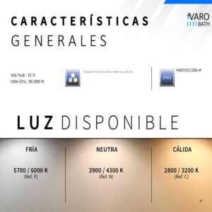 Espejo a medida ANGELO con luz led perimetral trasera . Altavoces. Anti vaho. Espejo aumento. Reloj