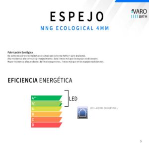Espejo a medida ANGELO con luz led perimetral trasera . Altavoces. Anti vaho. Espejo aumento. Reloj