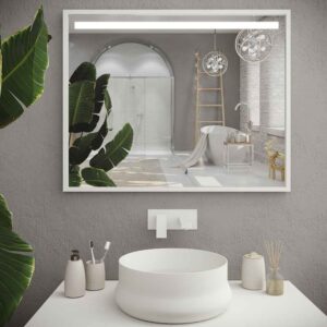 Espejo de baño con marco EVO aluminio varios acabados luz LED frontal