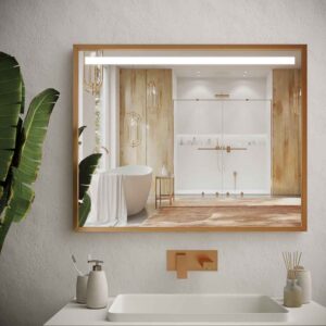 Espejo de baño con marco EVO aluminio varios acabados luz LED frontal