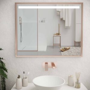 Espejo de baño con marco EVO aluminio varios acabados luz LED frontal
