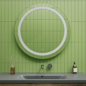 Espejo de baño VEGA redondo con luz frontal  arenado  LED
