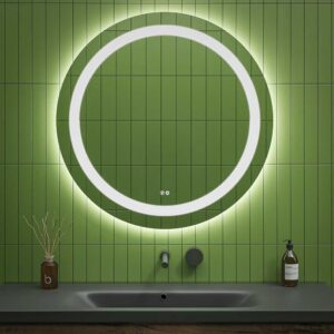 Espejo de baño VEGA redondo con luz frontal  arenado  LED