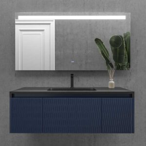 Espejo a medida ASSEN con luz led frontal superior . Altavoces. Anti vaho. Espejo aumento. Reloj