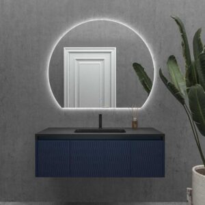 Espejo a medida ZEN con luz led perimetral trasera . Altavoces. Anti vaho. Espejo aumento. Reloj
