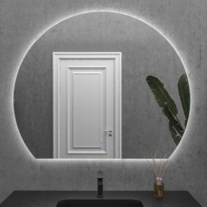 Espejo a medida ZEN con luz led perimetral trasera . Altavoces. Anti vaho. Espejo aumento. Reloj