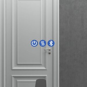 Espejo a medida TORONTO con luz led perimetral trasera superior e inferior . Altavoces. Anti vaho. Espejo aumento. Reloj