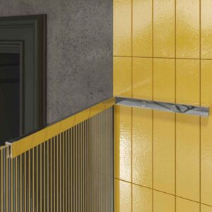 Fijo de ducha mampara ZEN  sin brazo de seguridad - Vidrio 8 MM ACANALADO acabado ACERO INOX