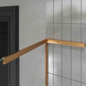 Fijo de ducha mampara ZEN  sin brazo de seguridad - Vidrio 8 MM con tratamiento anti-cal incluido COBRE MATE