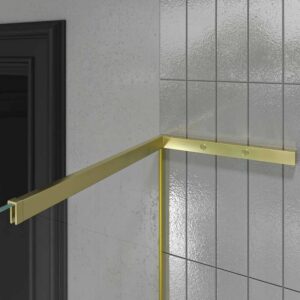 Fijo de ducha mampara ZEN  sin brazo de seguridad - Vidrio 8 MM con tratamiento anti-cal incluido ORO MATE