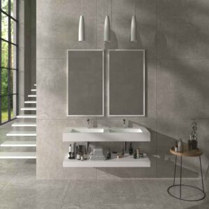 Lavabo suspendido LIDO dos senos SOLID SURFACE Blanco
