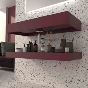 Lavabo suspendido TOTEM un seno centrado SOLID SURFACE Burdeos