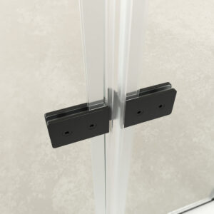 Mampara de ducha rectangular SINTESIS 1 fijo - 1 puerta plegable fabricada a medida . NEGRO MATE