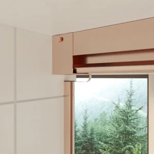 Mampara de ducha TECH HIGH frontal 1 fijo - 1 puerta corredera vidrio 8 mm. ORO ROSA