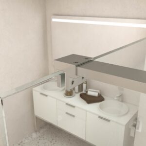 Fijo de ducha mampara ZEN perfil acero inoxidable - Vidrio 10 MM con tratamiento anti-cal incluido