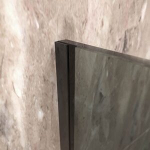 Fijo de ducha mampara ZEN perfil acero inoxidable NEGRO MATE - Vidrio 10 MM Parsol GRIS con tratamiento anti-cal incluido