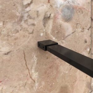 Fijo de ducha mampara ZEN perfil acero inoxidable NEGRO MATE - Vidrio 10 MM Parsol GRIS con tratamiento anti-cal incluido
