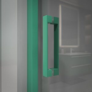 Mampara de ducha frontal NORMA 1 fijo -1 puerta corredera. Acabado VERDE PATINA