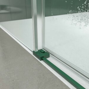 Mampara de ducha cuadrada NEXO apertura angular 2 fijos-2 puertas correderas Acabado VERDE OLIVA