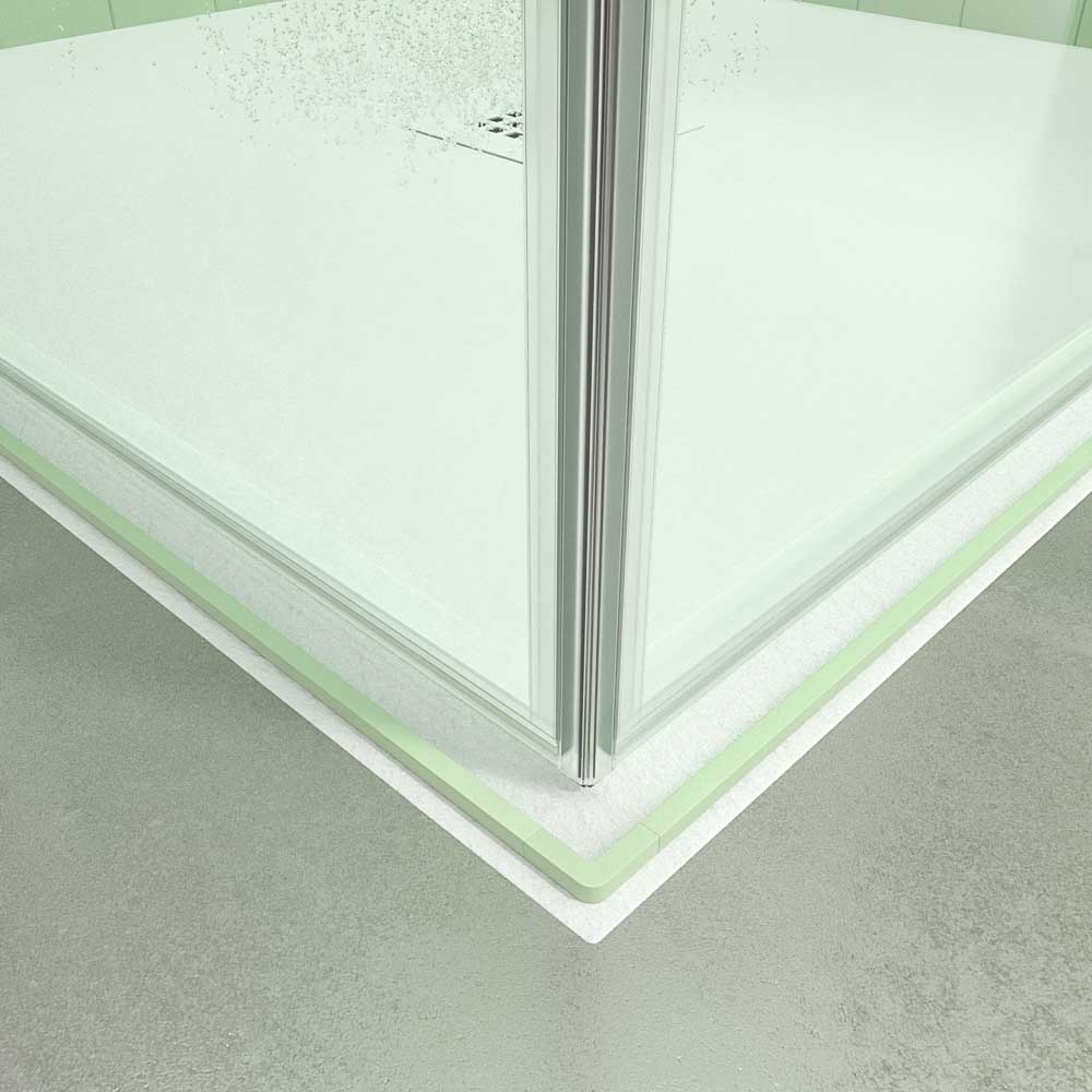 Mampara de ducha cuadrada NEXO apertura angular 2 fijos-2 puertas correderas Acabado VERDE OPALO - Imagen 5