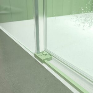 Mampara de ducha cuadrada NEXO apertura angular 2 fijos-2 puertas correderas Acabado VERDE OPALO