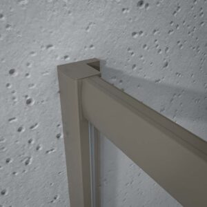 Mampara de ducha frontal NORMA 1 fijo -1 puerta corredera. Acabado GRIS CUARZO