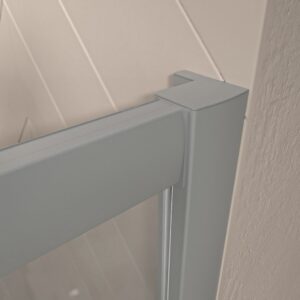 Mampara de ducha frontal NORMA 1 fijo -1 puerta corredera. Acabado GRIS POLVO