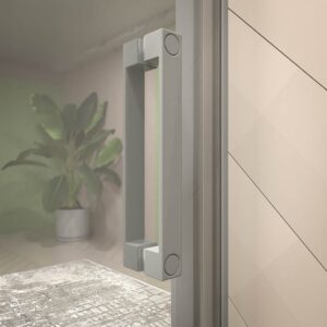 Mampara de ducha frontal NORMA 1 fijo -1 puerta corredera. Acabado GRIS POLVO