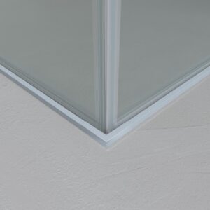 Mampara de ducha PETRA rectangular 2 fijos - 2 puertas correderas vidrio 6 mm. ACERO INOXIDABLE acabado GRIS CEMENTO