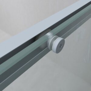 Mampara de ducha PETRA rectangular 2 fijos - 2 puertas correderas vidrio 6 mm. ACERO INOXIDABLE acabado GRIS CEMENTO