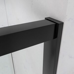 Mampara de ducha frontal TRIO 3 puertas correderas vidrio transparente. Acero inoxidable NEGRO MATE