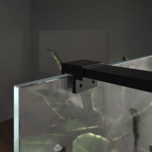 Fijo de ducha mampara ZEN perfil acero inoxidable NEGRO MATE - Vidrio 10 MM con tratamiento anti-cal incluido