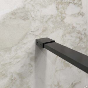 Fijo de ducha mampara ZEN perfil acero inoxidable NEGRO MATE - Vidrio 10 MM con tratamiento anti-cal incluido