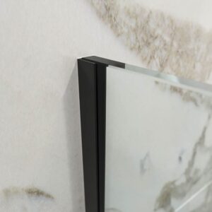 Fijo de ducha mampara ZEN perfil acero inoxidable NEGRO MATE - Vidrio 10 MM con tratamiento anti-cal incluido