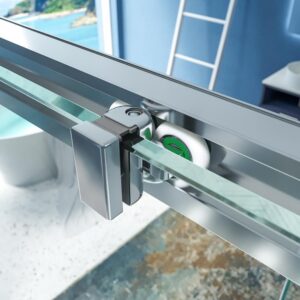 Mampara de ducha BASIC FREE 1 fijo - 1 puerta corredera sin cierre a pared