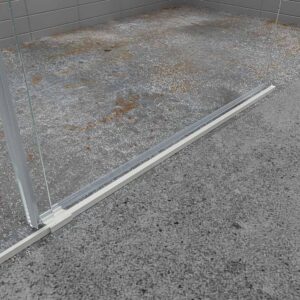 Mampara de ducha BASIC FREE 1 fijo - 1 puerta corredera sin cierre a pared Blanco mate
