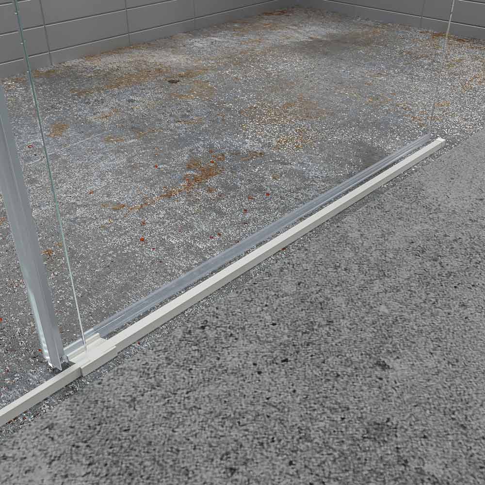 Mampara de ducha BASIC FREE 1 fijo - 1 puerta corredera sin cierre a pared Blanco mate - Imagen 2