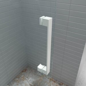 Mampara de ducha BASIC FREE 1 fijo - 1 puerta corredera sin cierre a pared Blanco mate