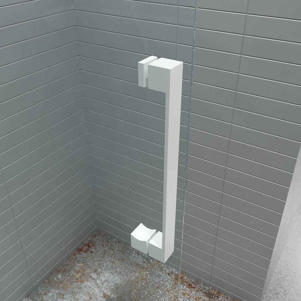 Mampara de ducha BASIC FREE 1 fijo - 1 puerta corredera sin cierre a pared Blanco mate - Imagen 5