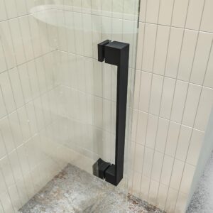 Mampara de ducha BASIC FREE 1 fijo - 1 puerta corredera sin cierre a pared Negro mate