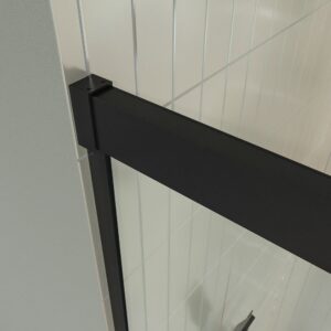 Mampara de ducha BASIC FREE 1 fijo - 1 puerta corredera sin cierre a pared Negro mate