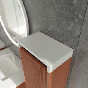 Mueble de baño BINARIO suspendido 1 cajón acabado PARDO ANARANJADO