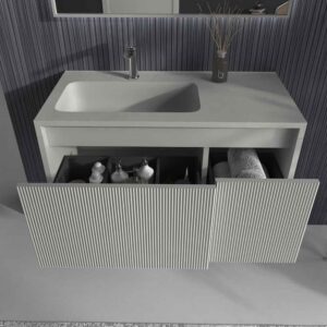 Mueble de baño BINARIO suspendido 2 cajones acabado PERLADO