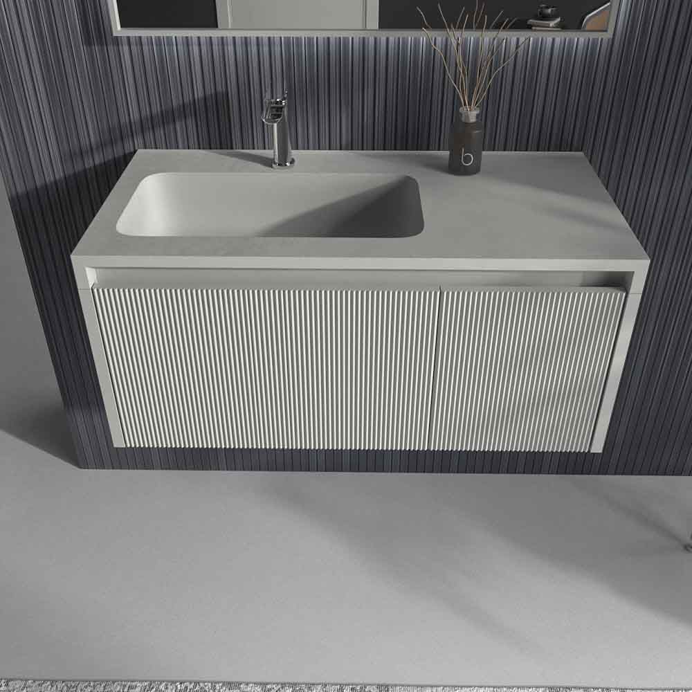Mueble de baño BINARIO suspendido 2 cajones acabado PERLADO - Imagen 7