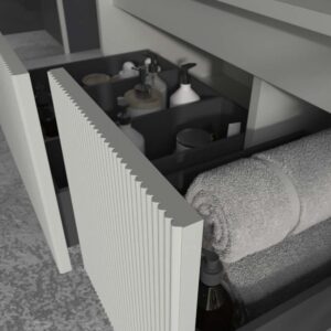 Mueble de baño BINARIO suspendido 2 cajones acabado PERLADO