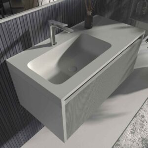Mueble de baño BINARIO suspendido 2 cajones acabado PERLADO