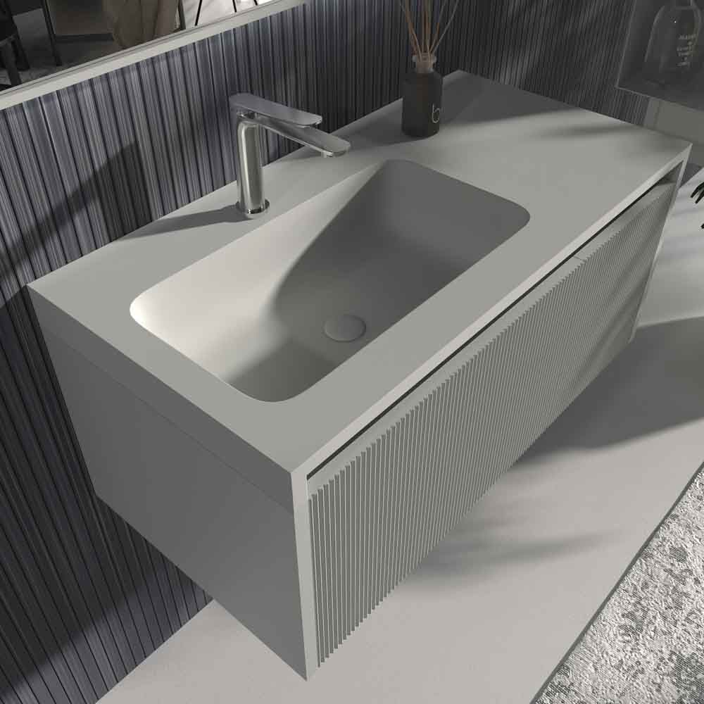 Mueble de baño BINARIO suspendido 2 cajones acabado PERLADO - Imagen 5