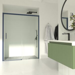 Mueble de baño BINARIO suspendido 2 cajones acabado VERDE RESEDA