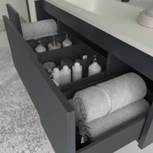 Mueble de baño BINARIO suspendido 3 cajones acabado GRAFITO