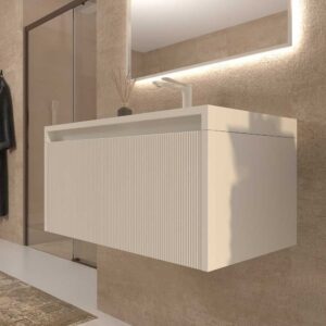 Mueble de baño BINARIO suspendido 1 cajón acabado BLANCO